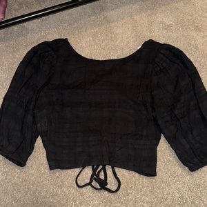 American Eagle black open back crop top size small